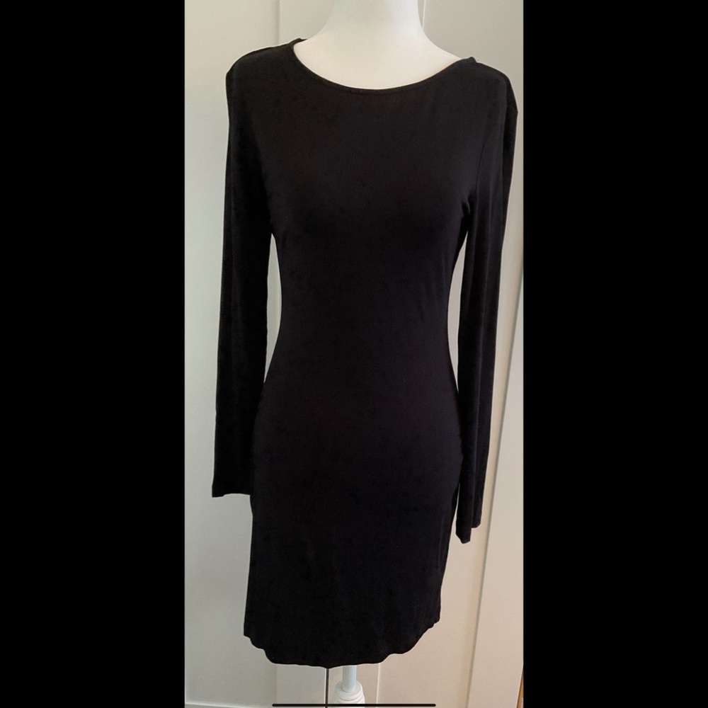 Lulu's Black Long Sleeve Bodycon Dress Size Medium